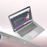 Imagem com um computador portátil