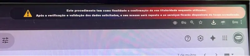 Exemplo de pop-up fraudulento