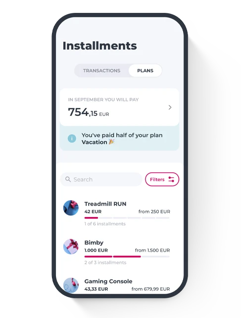 Screen of my installments in the Millennium App