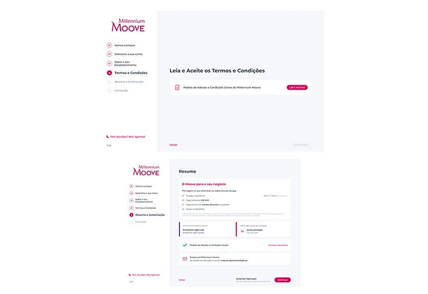 leia e aceite os termos e condições