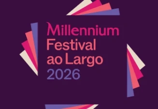 "Festival ao Largo 2026" com fundo roxo