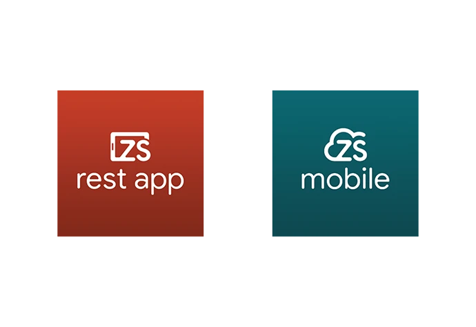Logotipos Zone Soft rest app e Zone Soft mobile