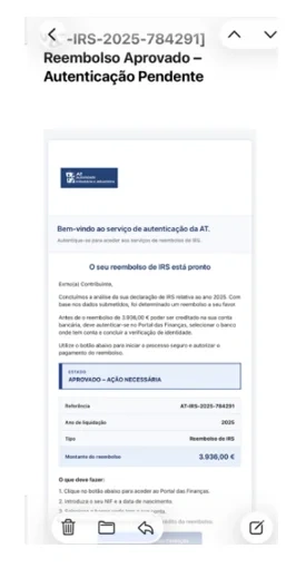Exemplo de página fraudulenta