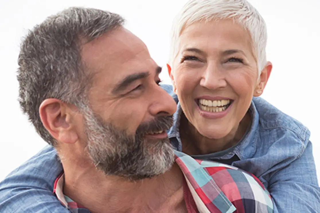 couple, hugging and laughing