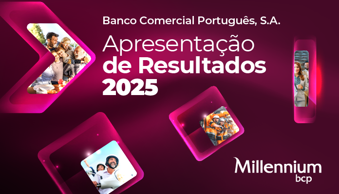 fundo cerize com fotografias ilustrativas dos produtos Millennium bcp