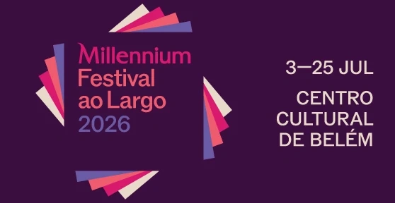 "Festival ao Largo 2026" com fundo roxo