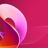 fundo cerise com ilustrações onduladas