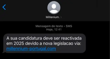 páginas falsas Millennium bcp