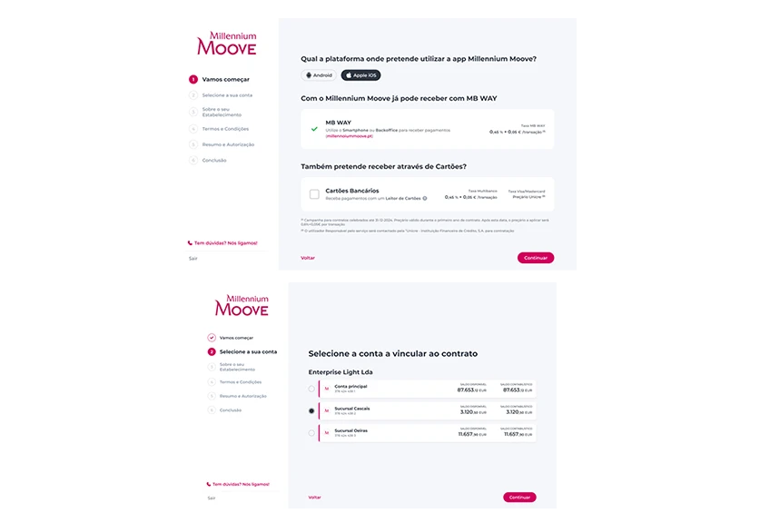 ecrãn de introdução de dados