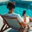 Homem numa espreguiçadeira a consultar um gráfico de investimentos na App Millennium