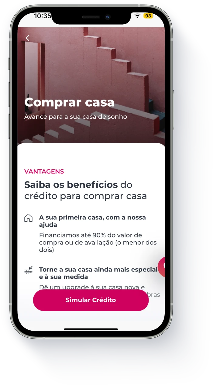 telemóvel com App Millennium num artigo dos benefícios do crédito habitação