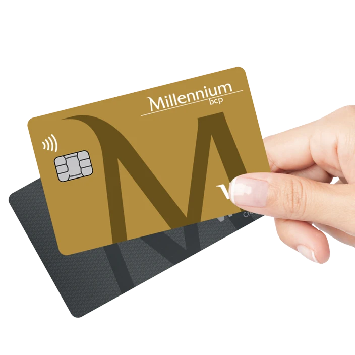 hand holding Prestige and Platinum credit cards