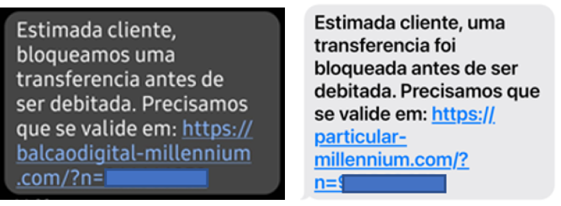 imagem de SMS falso