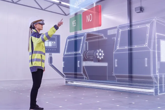 woman wearing virtual reality glasses
