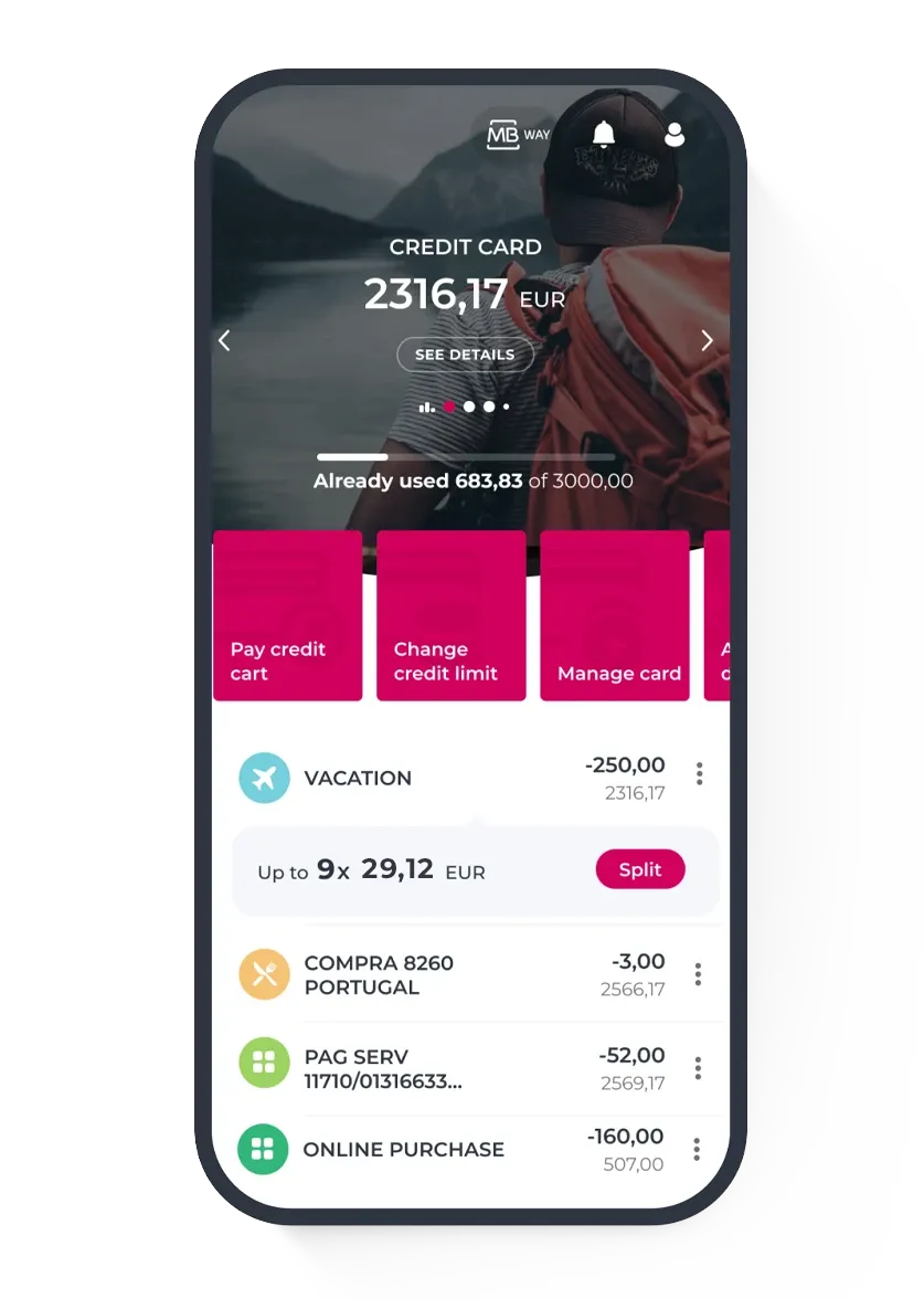 Millennium App entry screen