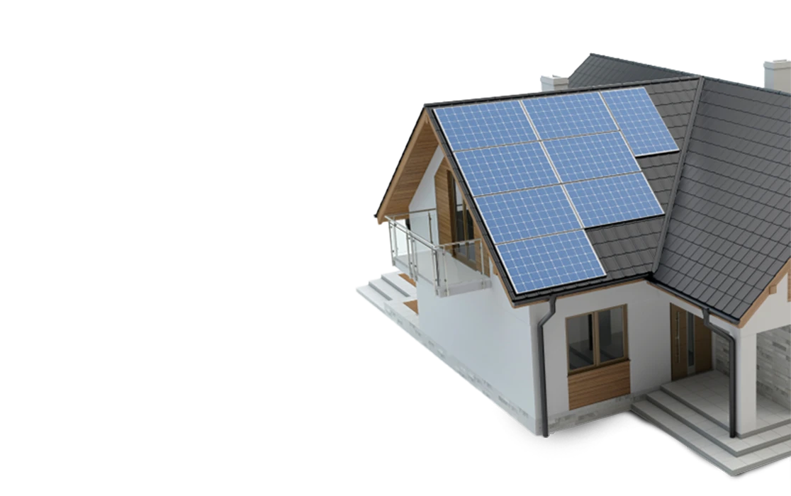 scale model of a house with solar panels