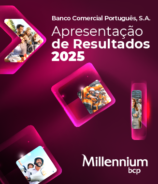 fundo cerize com fotografias ilustrativas dos produtos Millennium bcp