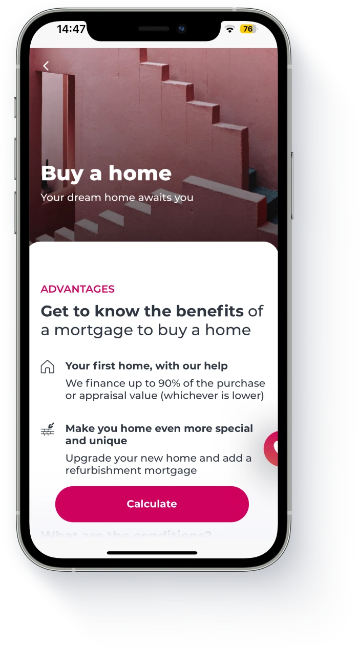 smartphone displaying the Millennium App in an article about the benefits of a home loan