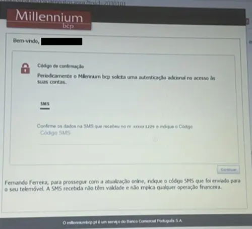 Exemplo de uma página fraudulenta