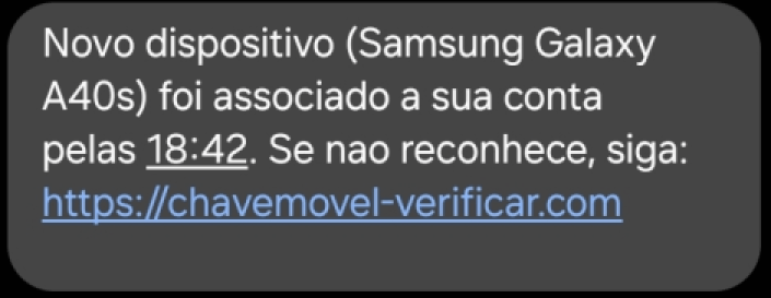 imagem de SMS falso