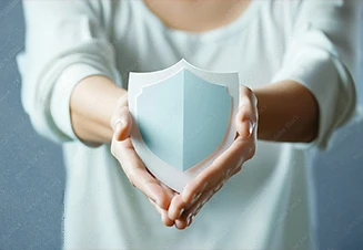 mãos a segurar escudo