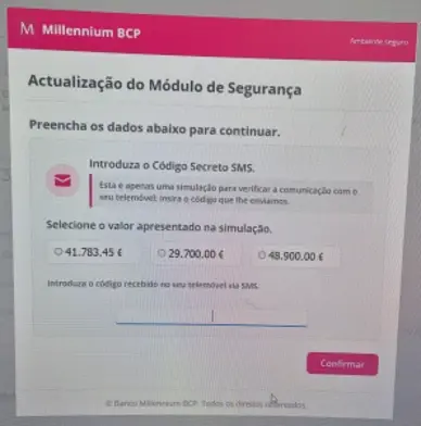 Exemplo de uma página fraudulenta