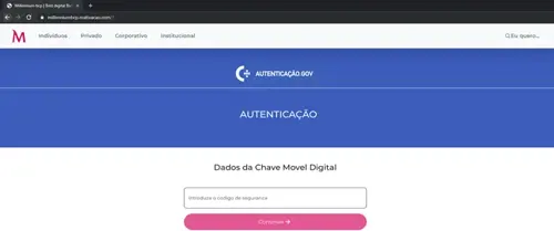 imagem falsa de autenticação GOV