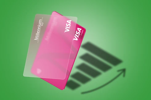 Cartão de Crédito Classic com a sombra de um gráfico