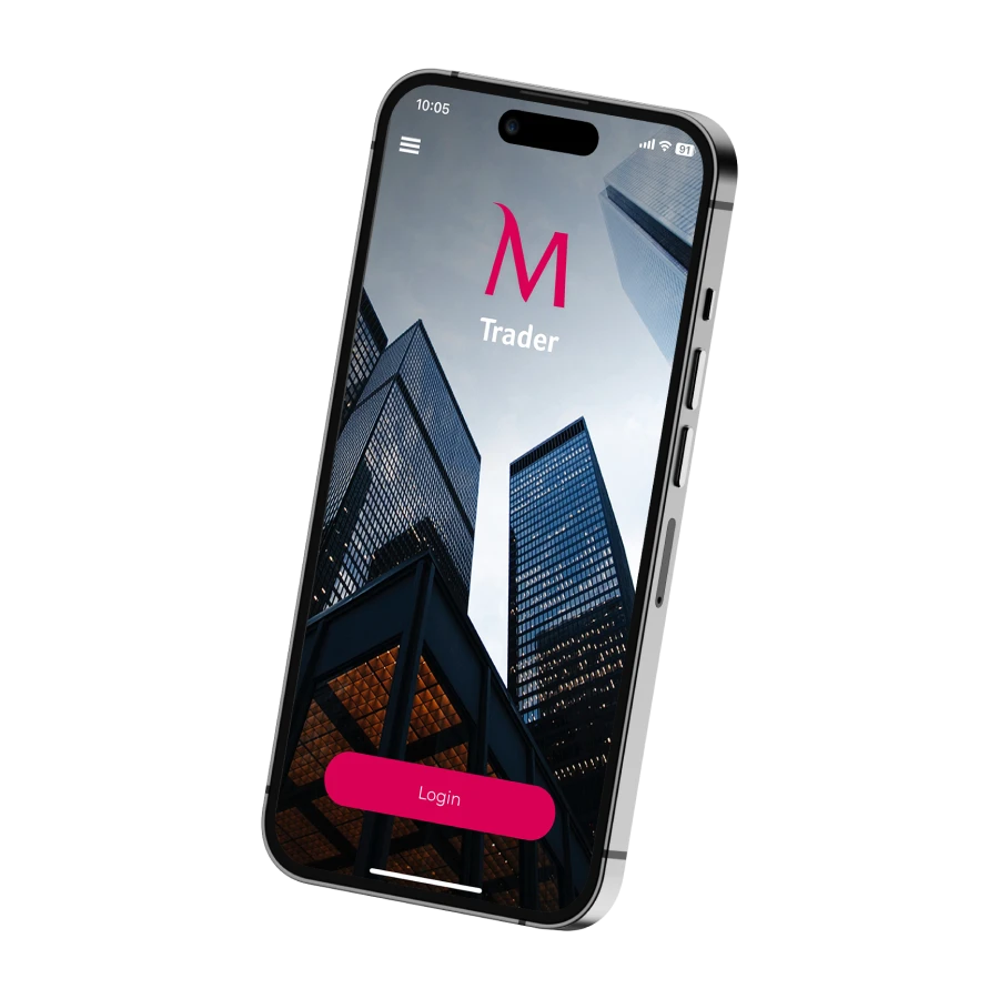 Ecrã pré-login da App MTrader