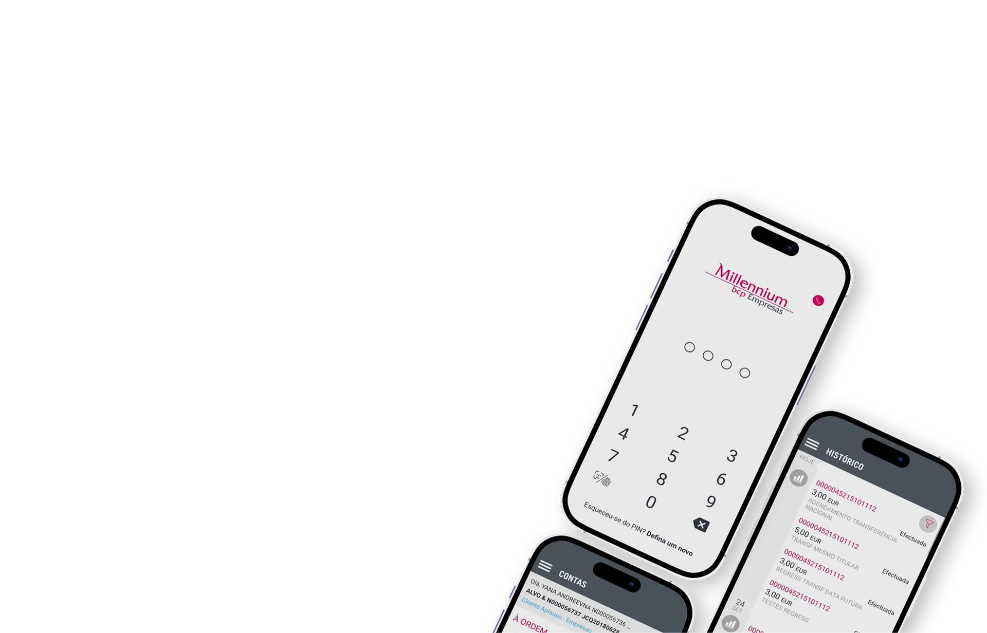 imagem de telemóveis com écrans da App M Empresas