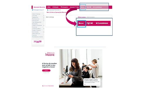 no Site Millennium bcp Empresas, clique em “Moove”, e depois clique em “Começar”