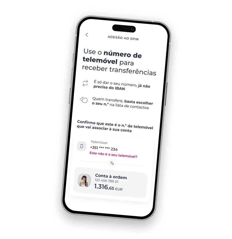 Ecrã da App Millennium na jornada de adesão ao SPIN