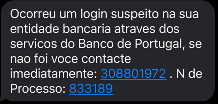 imagem de SMS falso