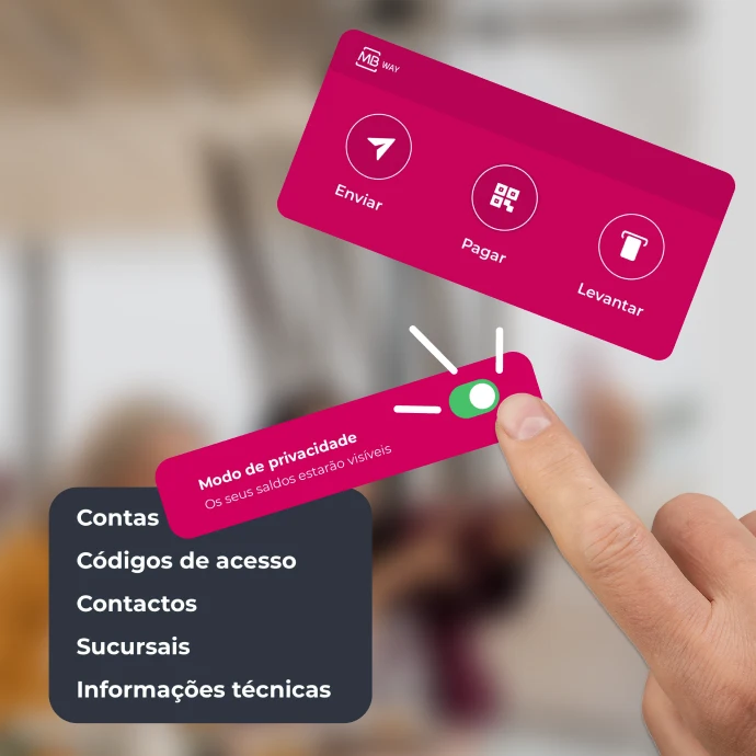 Mão prestes a ativar ou desativar um interruptor de Modo de privacidade numa interface digital