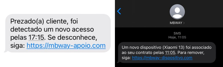 imagem de SMS falso