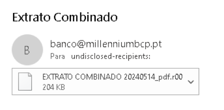email fraudulento com anexo com a extensão .r00 que contém software malicioso