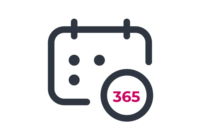 ilustração de calendário e número 365