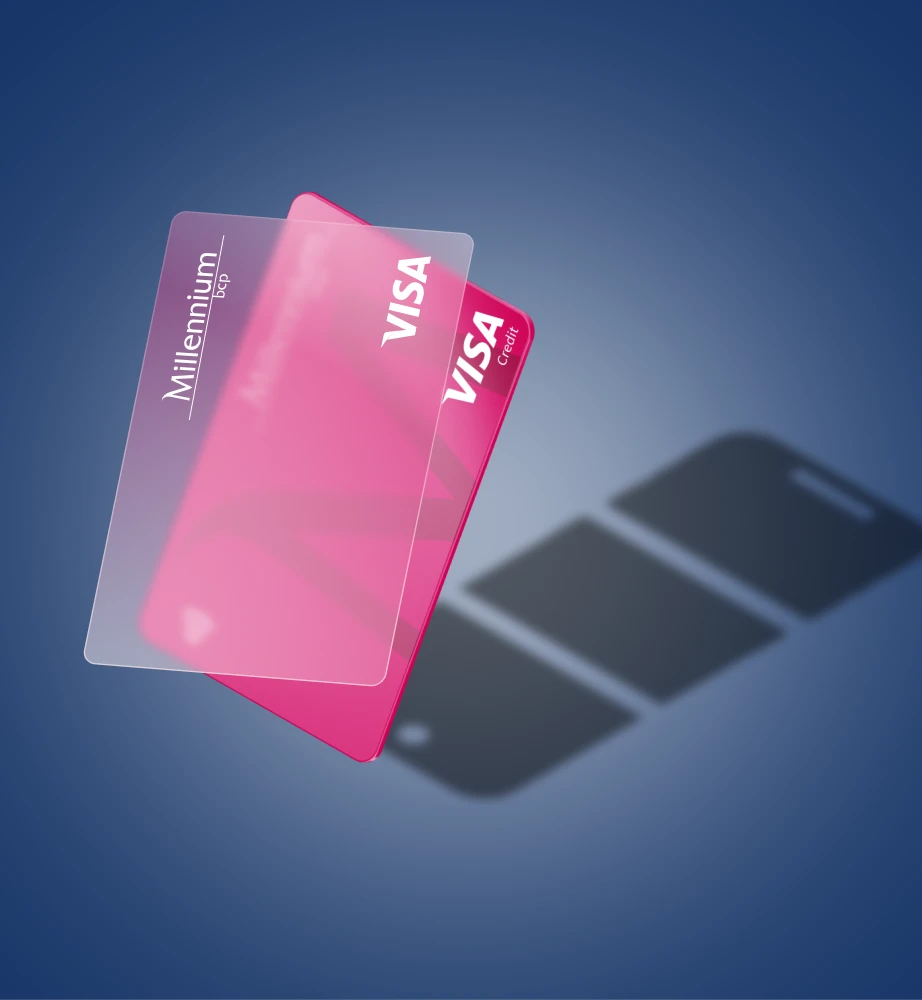 Cartão de crédito Classic com sombra de um objeto fracionado