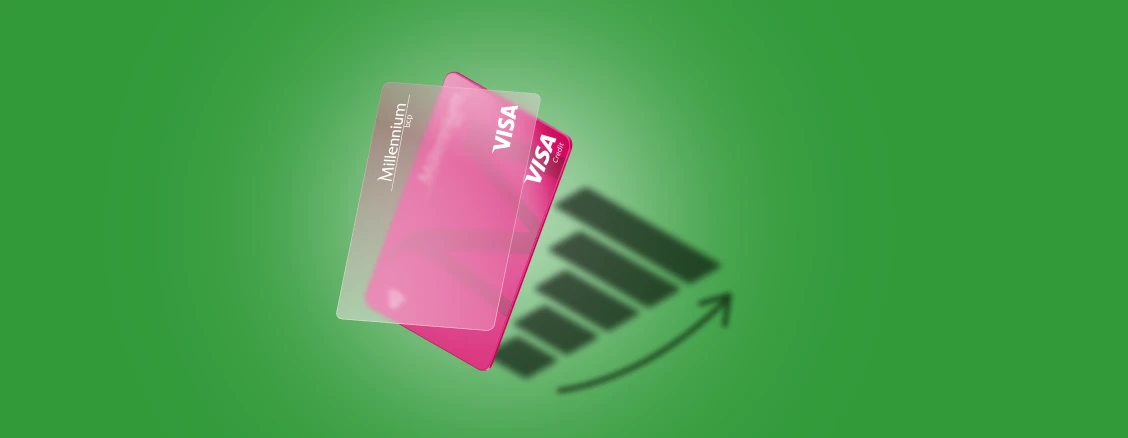 Cartão de crédito Classic com sombra de um gráfico
