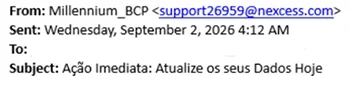 Exemplo de página fraudulenta
