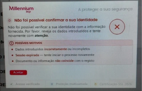 Exemplo de pop up fraudulento