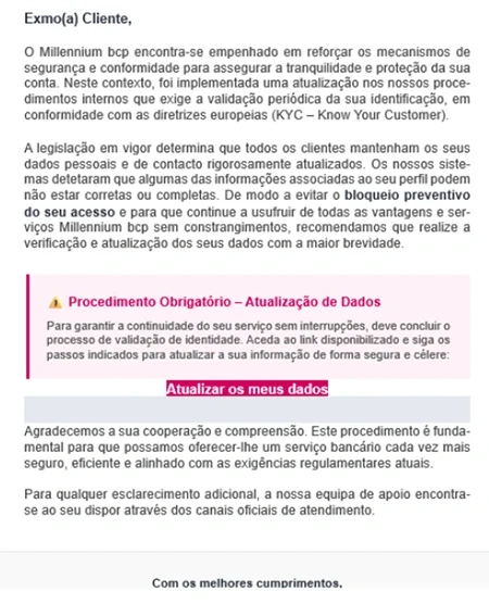 Exemplo de página fraudulenta