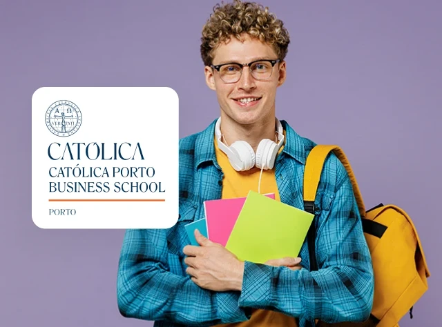 Smiling university student with notebooks in hand and a backpack on the shoulder