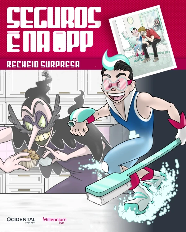 Capa com o herói Médis Dental e o título "Seguros é na app" e "Recheio Surpresa"