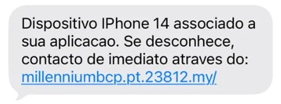 Exemplo de mensagem fraudulenta