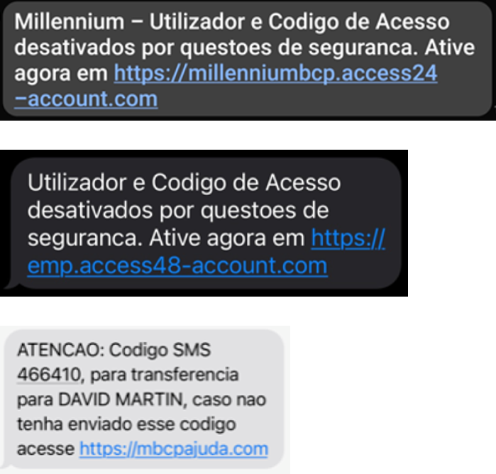 imagem de SMS falso