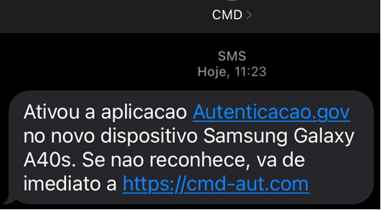 SMS fraudulento