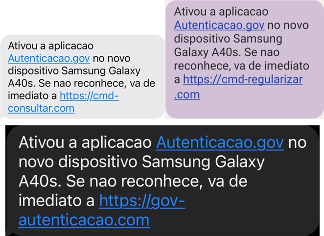 imagem de anexo SMS fraudulento