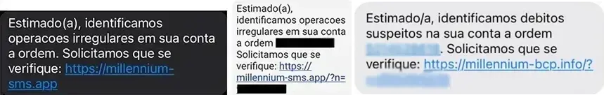 Exemplo de SMS fraudulento